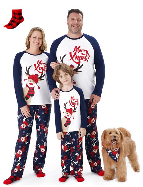 PatPat Mens Christmas Pajamas Family Matching Pjs Sets Letter Print ...
