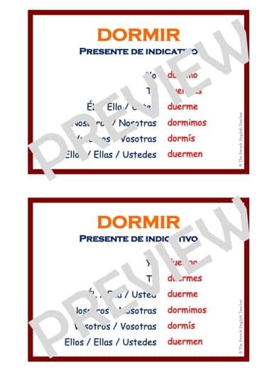DORMIR en PRESENTE DE INDICATIVO - lesson / worksheet in Spanish ...