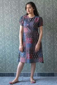 Jaipuri Bunaai Women A-line Multicolor Knee Length Dress - Buy Jaipuri ...
