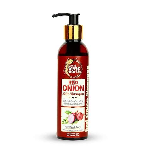 The Indie Earth Red Onion Shampoo with Caffeine Curry Leaf and Indian ...