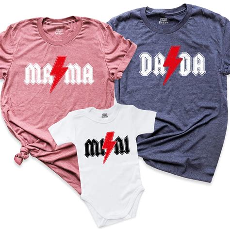 Buy Family Rocker Matching Shirts, Mama Dada Mini Thunderstruck ...