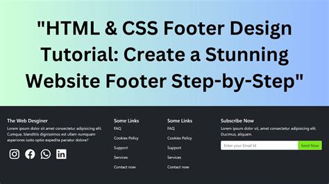 Image result for HTML CSS Footer Tutorial