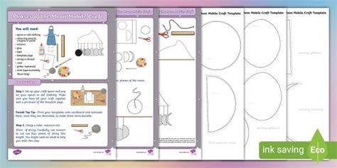 Phases of the Moon Mobile Craft (teacher made) - Twinkl