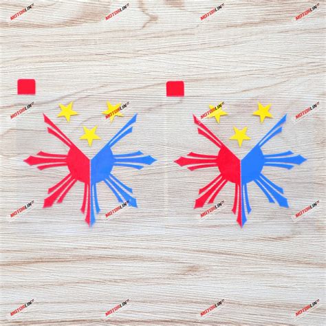 Eight-Ray Sun Stars Philippines Flag 3 Colors Pilipinas Vinyl Decal ...
