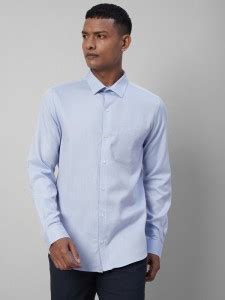 TURTLE Men Self Design Formal Light Blue Shirt - Buy TURTLE Men Self ...