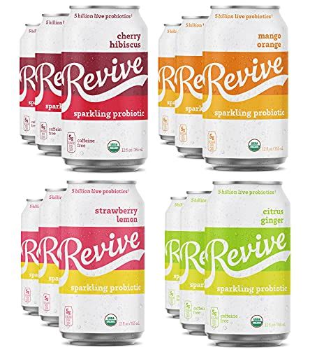 Revive Organic Sparkling Probiotic Soda - Variety Pack - No ...