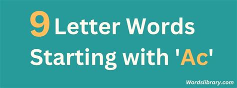 200+ 9 Letter Words Starting with Ac