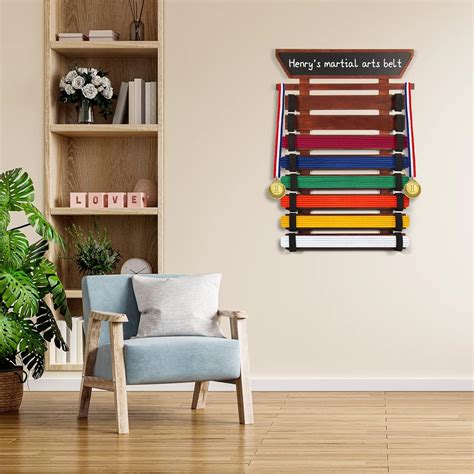Buy TIPSYTREE Karate Belt Display Rack with Handwritable Blackboard, 8 ...