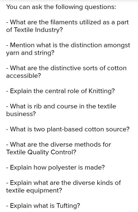 You have to prepare for an interview in a handloom factory - Brainly.in