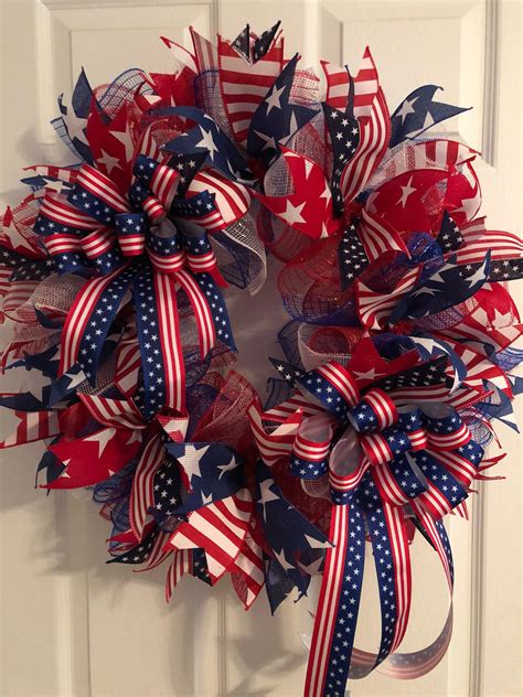 Large Patriotic Wreath for Fourth of July, Memorial Day, and More