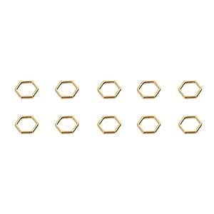 Excellentcrafts Brass Hexagon Shape Open Back Bezels, Charms, Resin ...