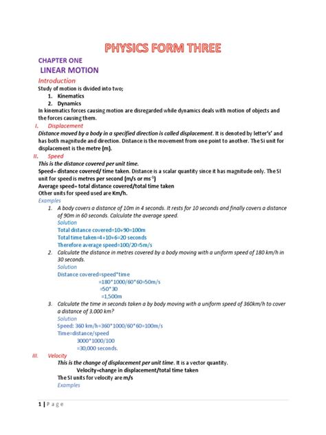 Image result for Physics Form 3 Notes