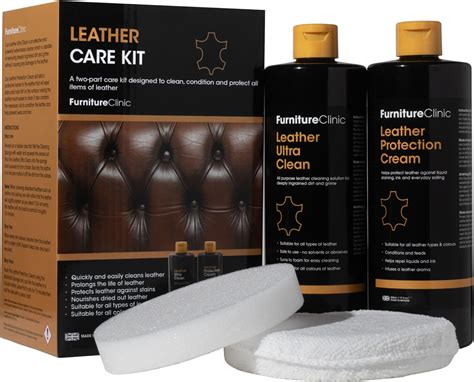 Furniture Clinic Complete Leather Care Kit | Leather Cleaner & Leather Protection Cream for ...