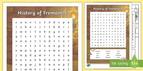 History of Fremantle Word Search (teacher made) - Twinkl