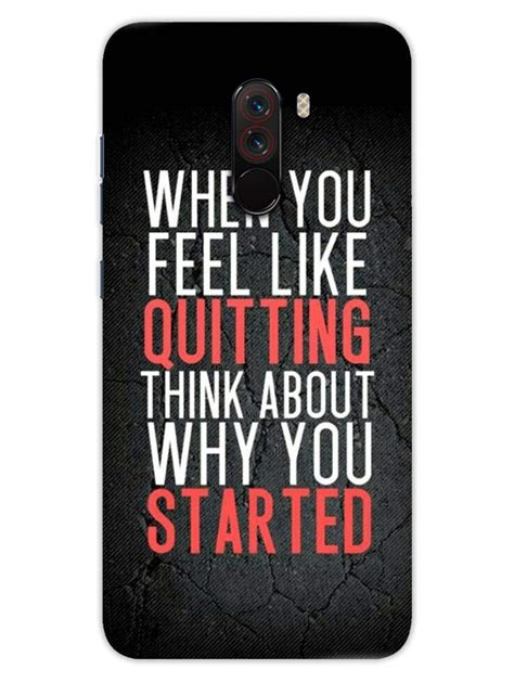 MADANYU Xiaomi Poco F1 Cover - Don?t Start If You Want to Quit ...