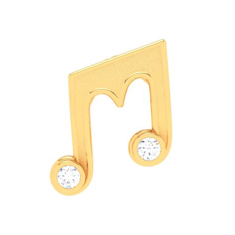 18KT Musical Note 'M' Gold Pendant | Online Exclusive Collection | PC ...