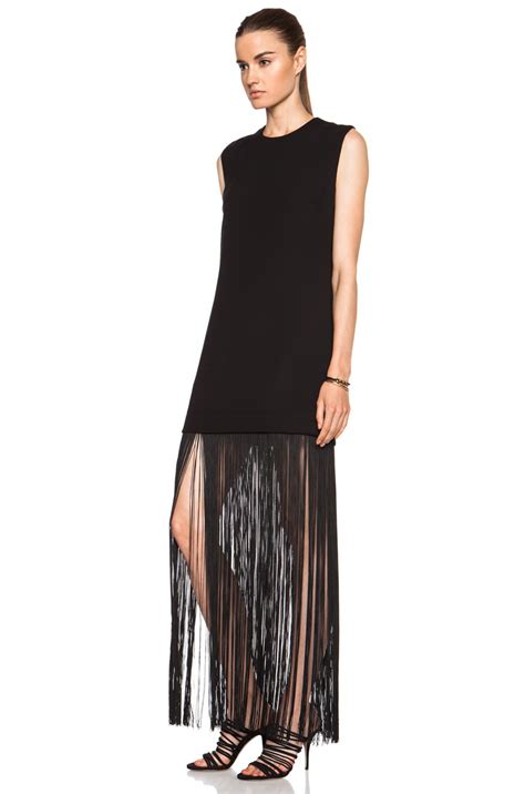 Nomia Fringe Poly Dress in Black | FWRD