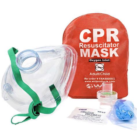 WNL Products FAK5000SG-RED Adult/Child Pocket CPR Rescue Resuscitation ...