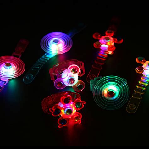 Buy Light Up LED Bracelet Flashing Party Favors with Gyro Fidget Spiral ...