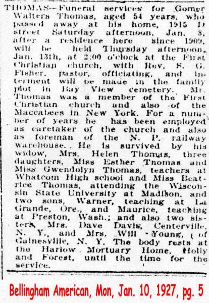 Whatcom County Obits "T"