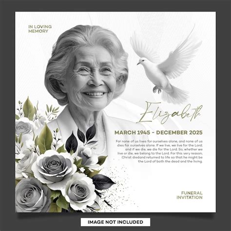 Funeral poster flyer with monochrome style | Premium PSD