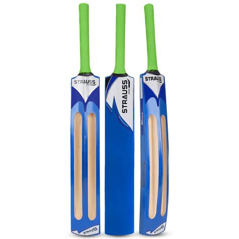 Strauss Knockout Scoop Tennis Cricket Bat,Full Duco, Blue, (Wooden ...