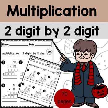 Arithmetic Multiplication with 2 Numbers with 2 Digits Math 的图像结果