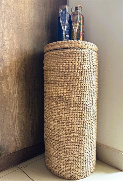 Buy Handmade Water Hyacinth Corner Table: Boho Storage Basket (72x30cm ...