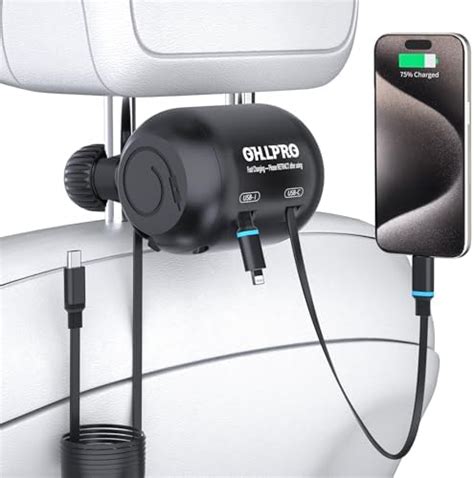 OHLPRO Multi Car Retractable Backseat 3 in 1 Car Charging Station Box ...