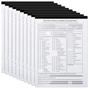 Motiskyy 10 Pack Detailed Driver's Vehicle Inspection Report Book 5.5 x ...