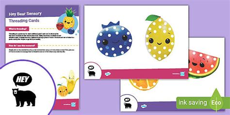 Hey Bear Sensory: Threading Cards