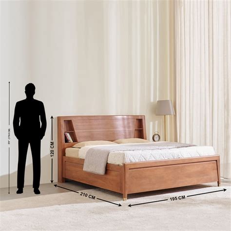 Buy Amanda Amber Acacia Wood King Bed with Hydraulic Storage from Home ...