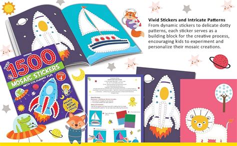 Buy 1500 Mosaic Stickers Book 4 with Colouring Fun | Creative Sticker ...