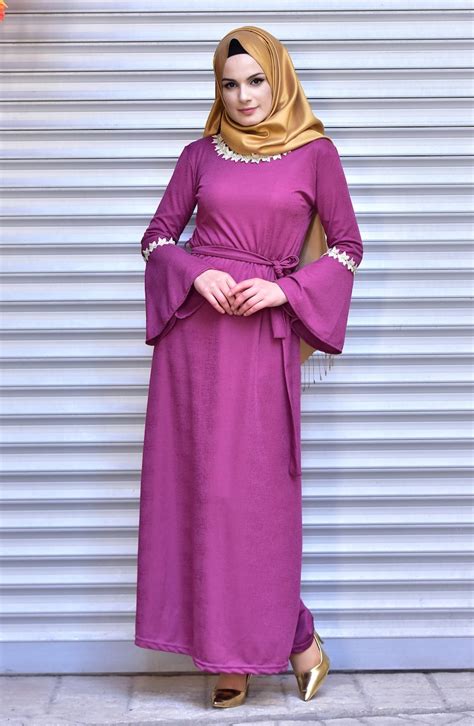Kleid mit Spitzen 1006-02 Zwetschge 1006-02 | Sefamerve