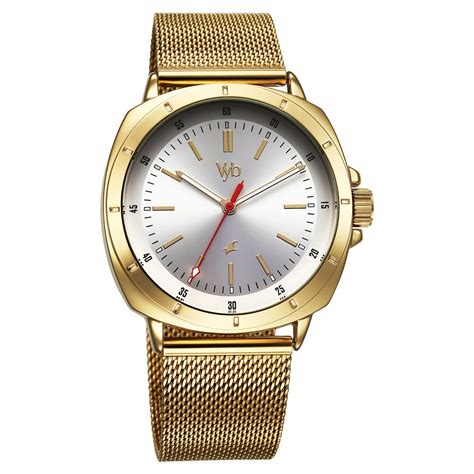 Buy Online Fastrack Vyb Pioneer Quartz Analog Silver Dial Golden Metal ...