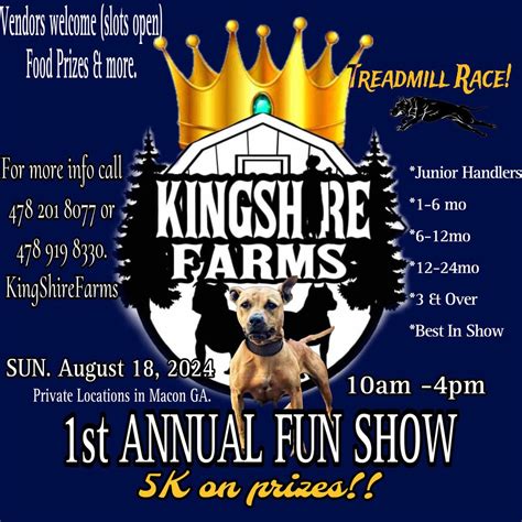 August 18th KingShireFarms First Annual Fun Show, Macon, GA, 18 August ...
