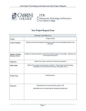 Project Request Form Pdf | pdfFiller