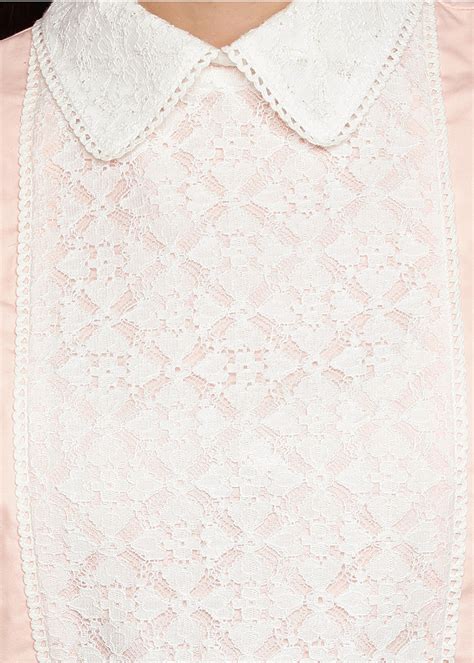 Pink Shirt With Laced Yoke