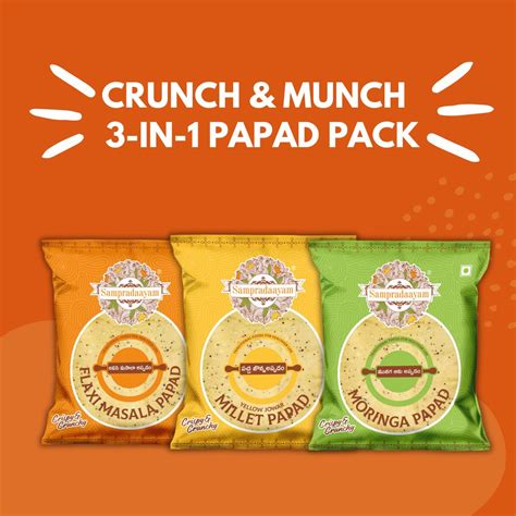 Crunch & Munch 3-in-1 Papad Pack | Traditional Indian Papads – V&V foods