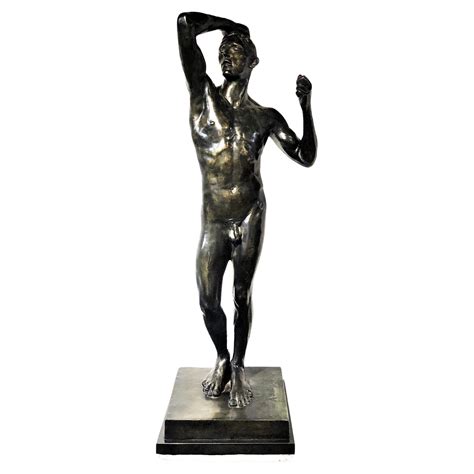 Auguste Rodin, Age of Bronze, Male Nude Patinated Bronze Statue Re-Cast, XX C. For Sale at 1stDibs