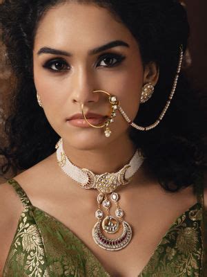 Buy Joules By Radhika White Polki-Pearl Elegant Choker Jewellery Set Online