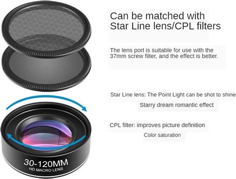 Buy BLYWO Long Distance Phone Macro Lens with Clip 30-120mm Macro ...