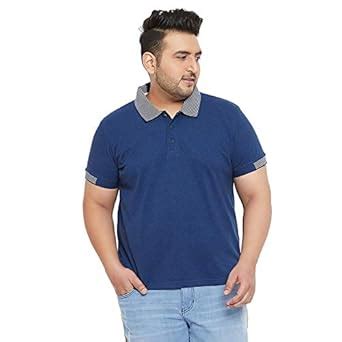 Buy Instafab Plus Men Plus Size Stylish Polo Neck Solid Casual T-Shirts ...