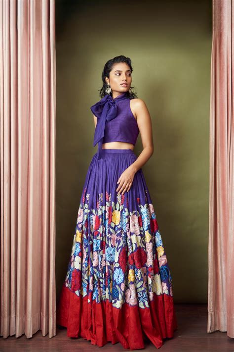 Violet Two Toned Lehenga Set
