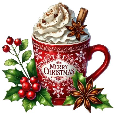 Christmas Hot Chocolate Clipart, Watercolor Hot Cocoa,hot Chocolate ...