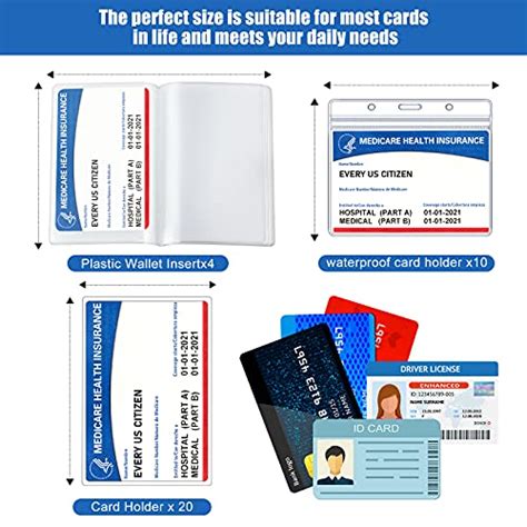 4 Pieces Plastic Wallet Insert Card Holders with 10 Page 20 Slots 20 ...
