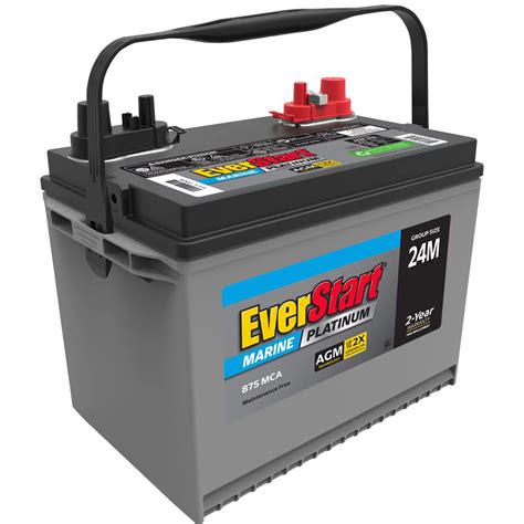 EverStart Platinum BOXED AGM Marine and RV Deep Cycle Battery Group Size 24M, 12 Volt 875 MCA ...