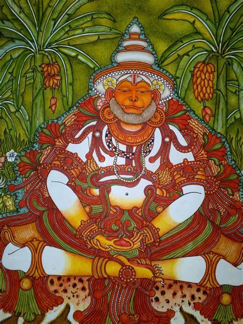 Hanuman - Kerala Mural Painting - Indian Art Ramayan Painting - Canvas ...