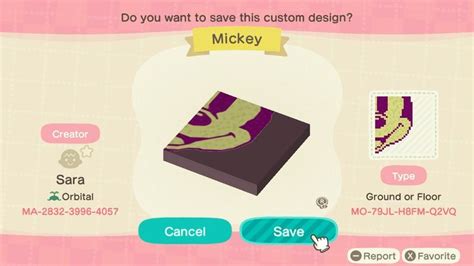 Mickey face design (4 slots) | Animal crossing 3ds, New animal crossing ...