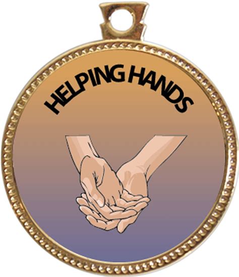 Helping Hands Award, 1 inch Dia Gold Medal 'Serving Others Collection ...